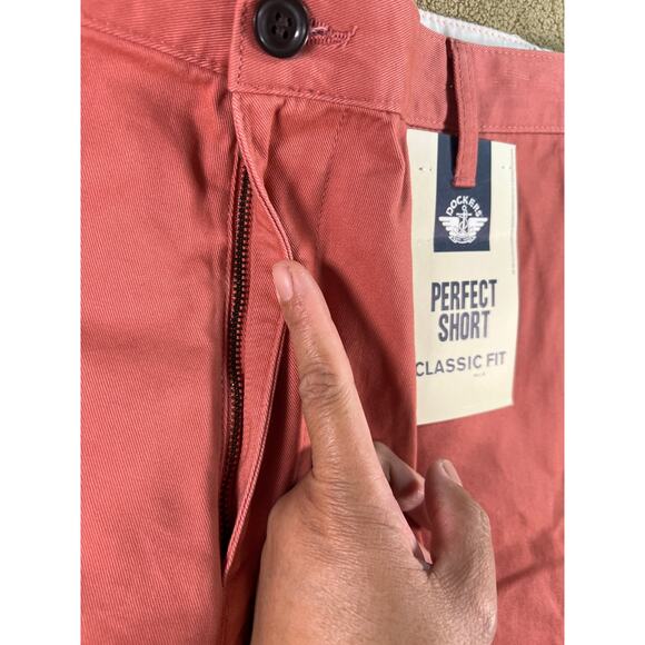 NWT Dockers Men's Perfect Shorts w/ Hidden Security Pocket, Pink Color Size: 36 - Picture 7 of 12